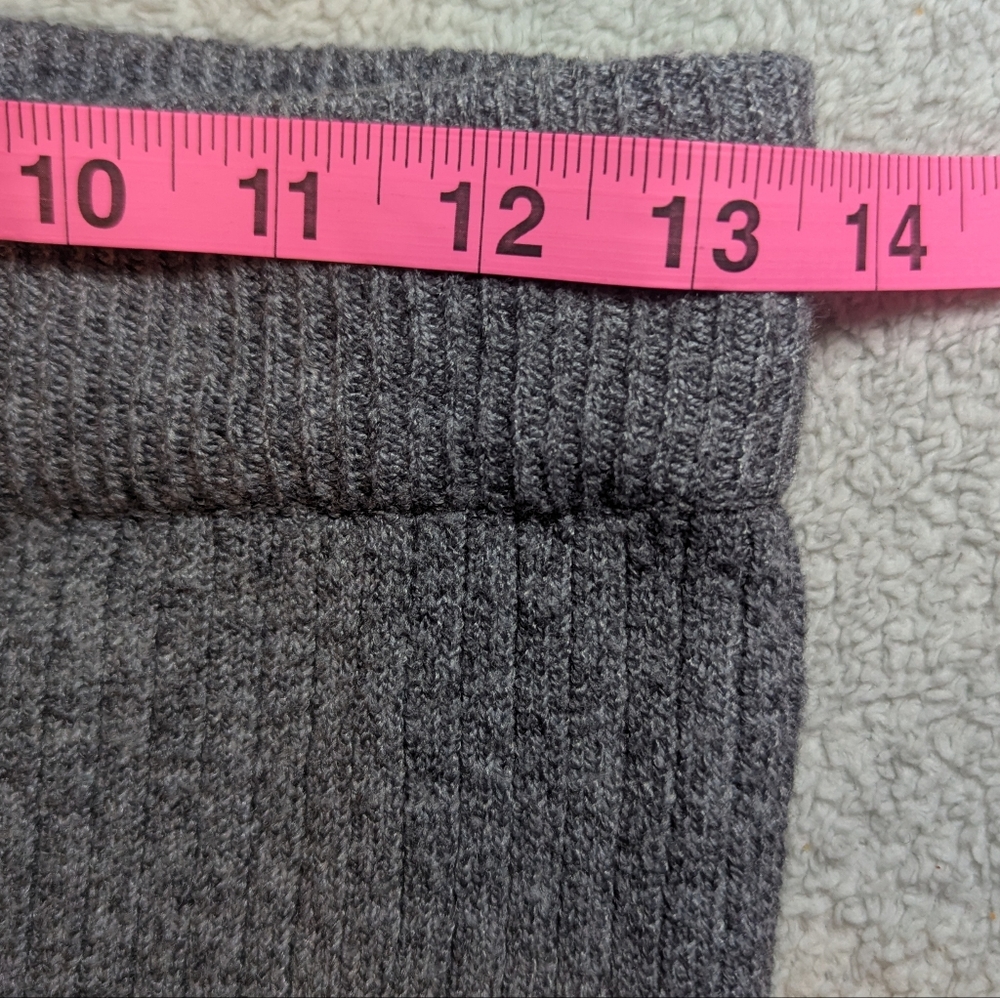 ARDENE Gray Ribbed Knit Wide-Leg Pants - Picture 6 of 7